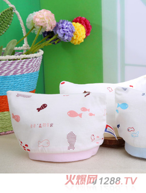 金色小魚(yú)單面竹纖維嬰童帽