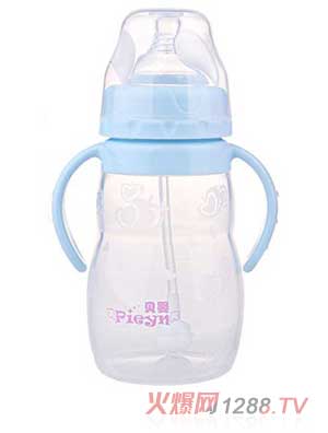 貝嬰硅膠奶瓶藍(lán)色