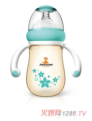 小袋鼠巴布梨形PPSU自動寬口奶瓶240ml綠色