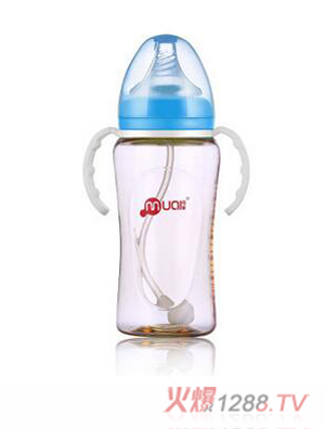 母愛(ài)PPSU寬口自動(dòng)奶瓶300ml安全耐摔藍(lán)