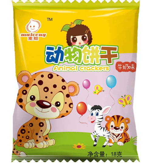 麥聰動(dòng)物餅干牛奶味