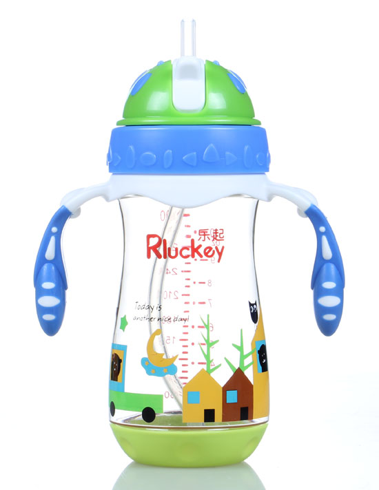 樂起PPSU帶吸管水壺300ml藍(lán)色